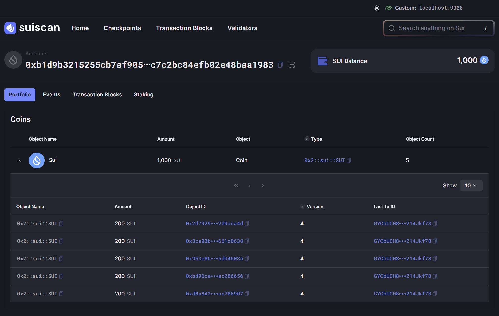 Connecting Sui Scan to Local Indexer
